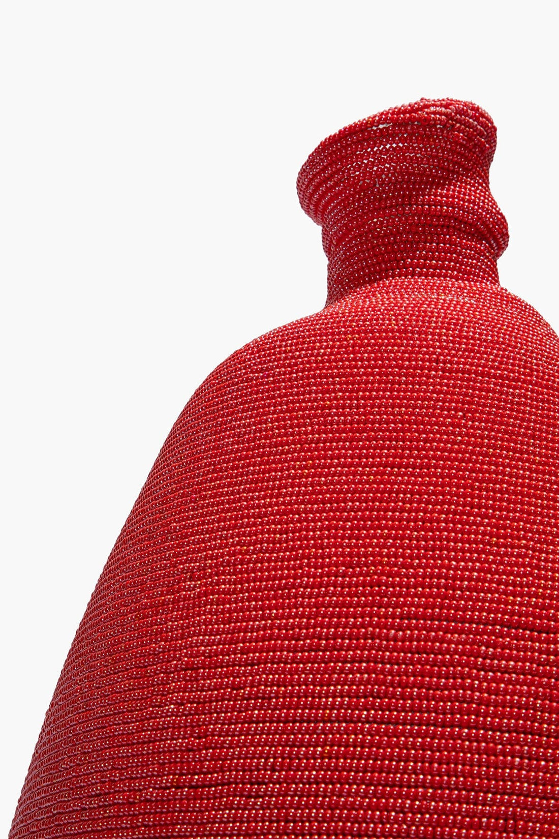 Tall Hand-Beaded Vase | Red — 1