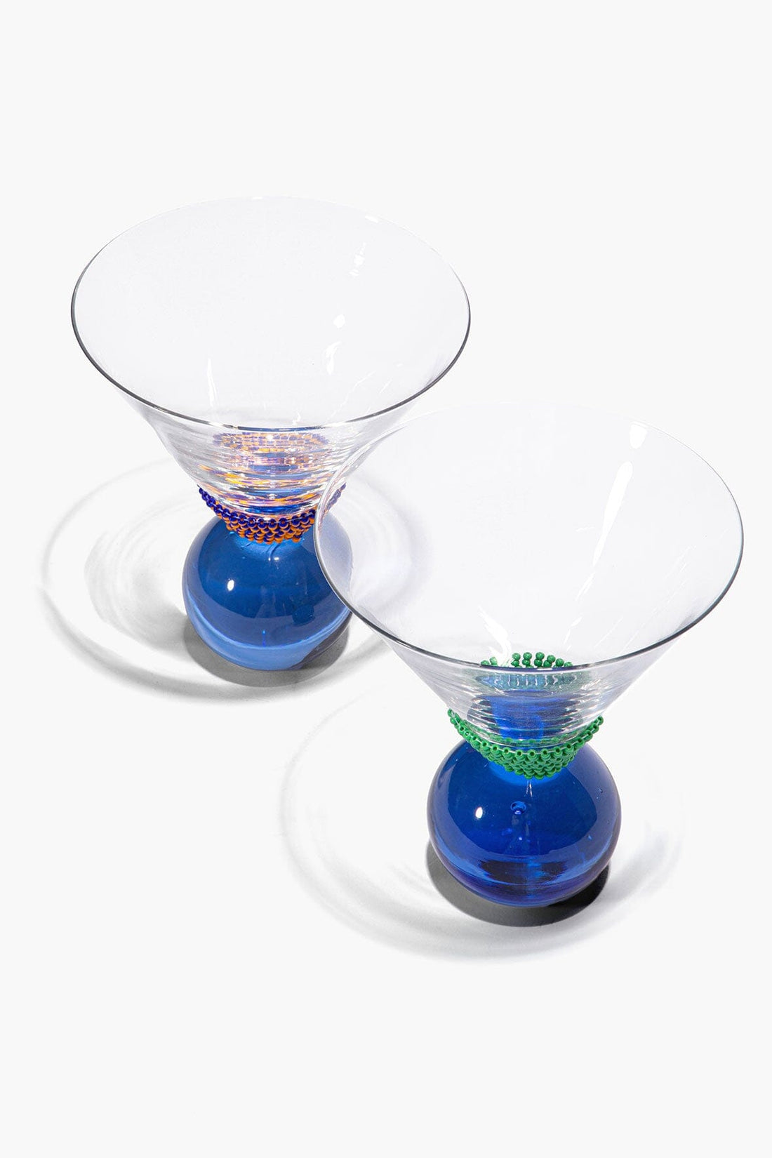 Beaded Martini Bar Set | Blue Stripe — 1