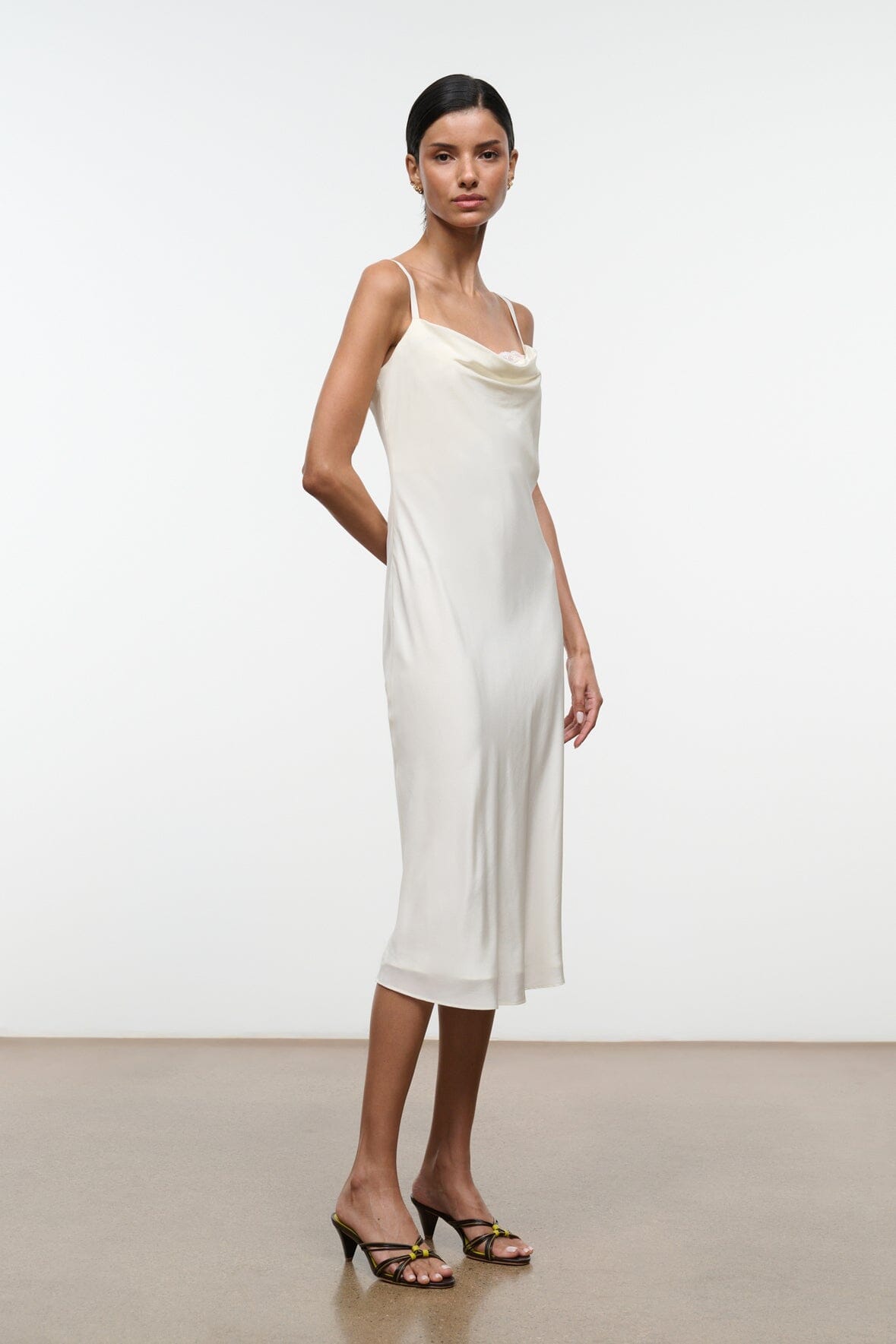 Evangeline Silk Dress | Ivory — 2
