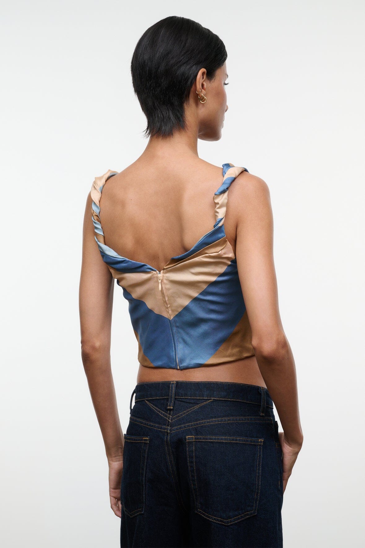 Olivia Silk Top | Desert Stripe — 4