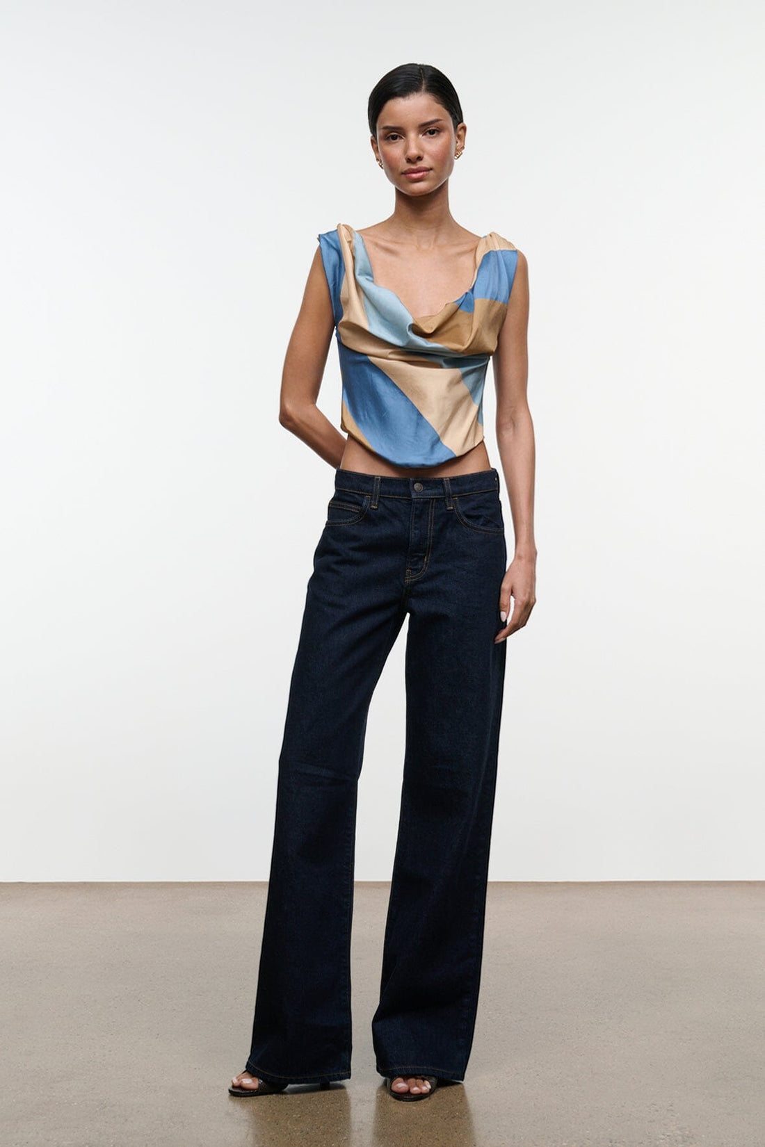 Olivia Silk Top | Desert Stripe — 1