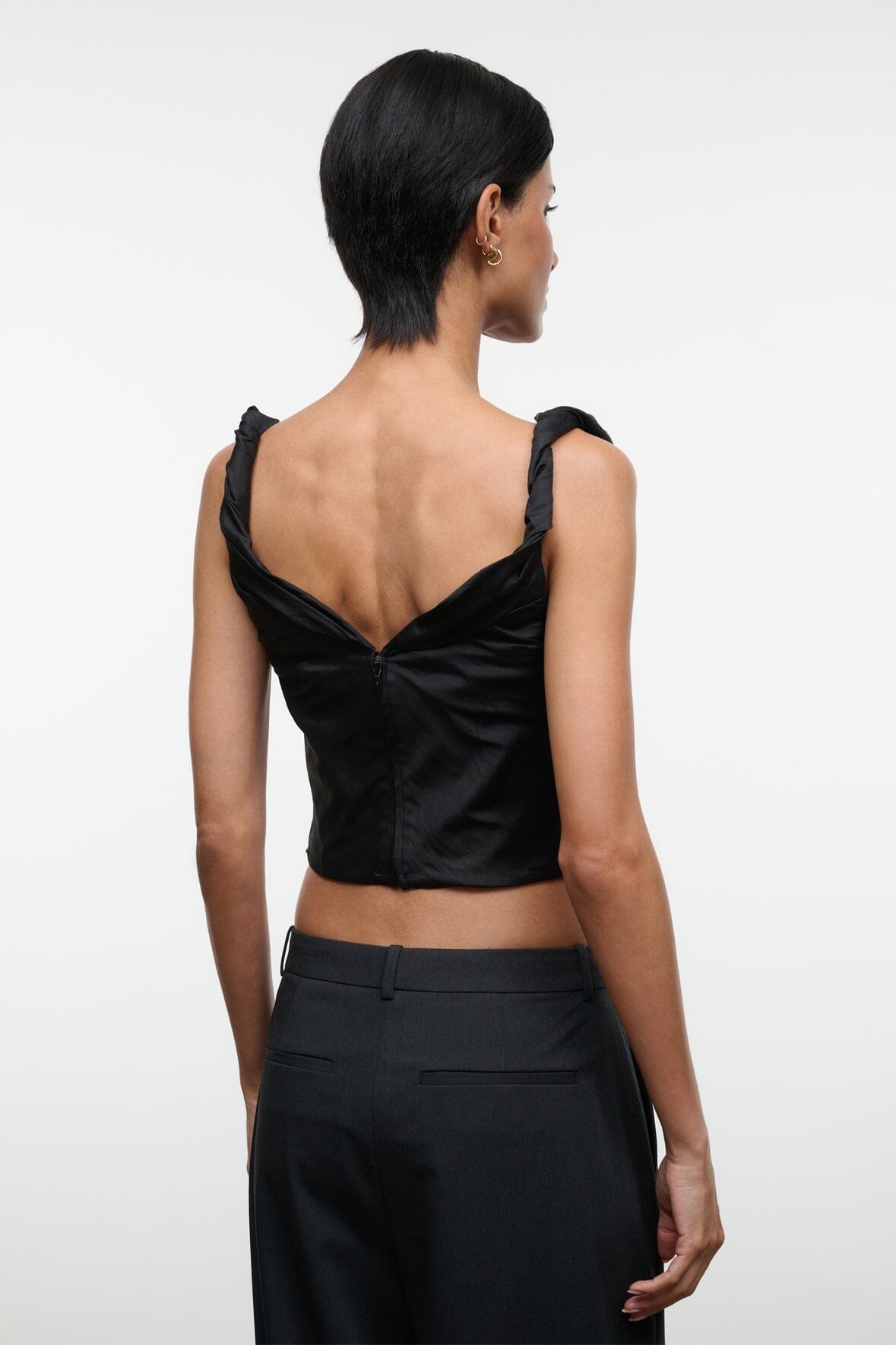 Olivia Silk Top | Black — 3