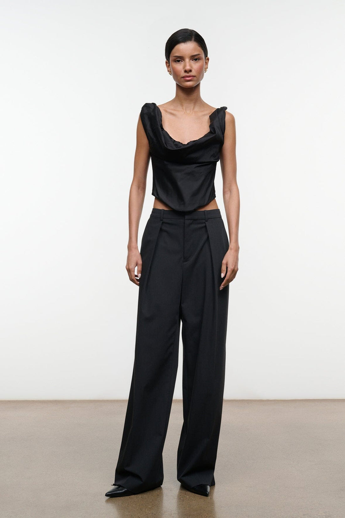 Olivia Silk Top | Black — 1