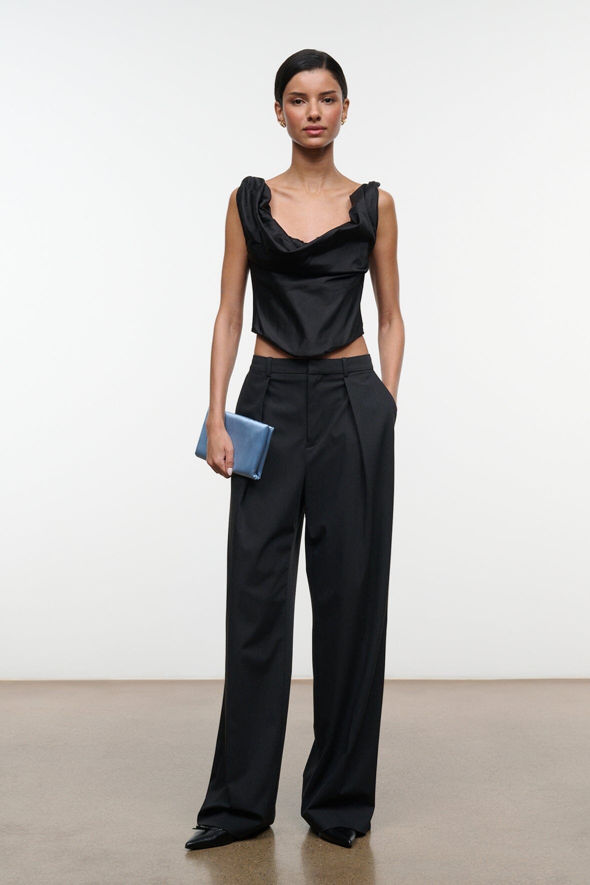 Olivia Silk Top | Black — 4