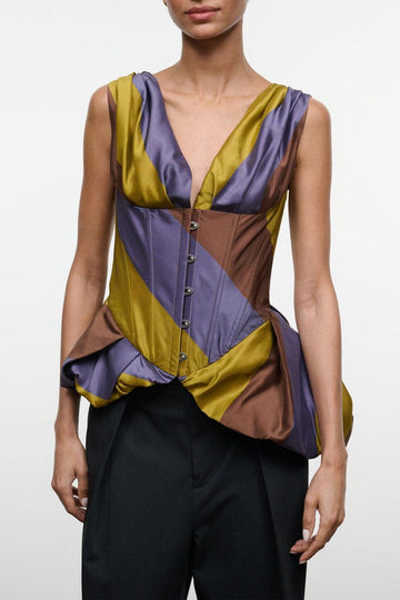 Fabianne Silk Top | Sienna Stripe — 1