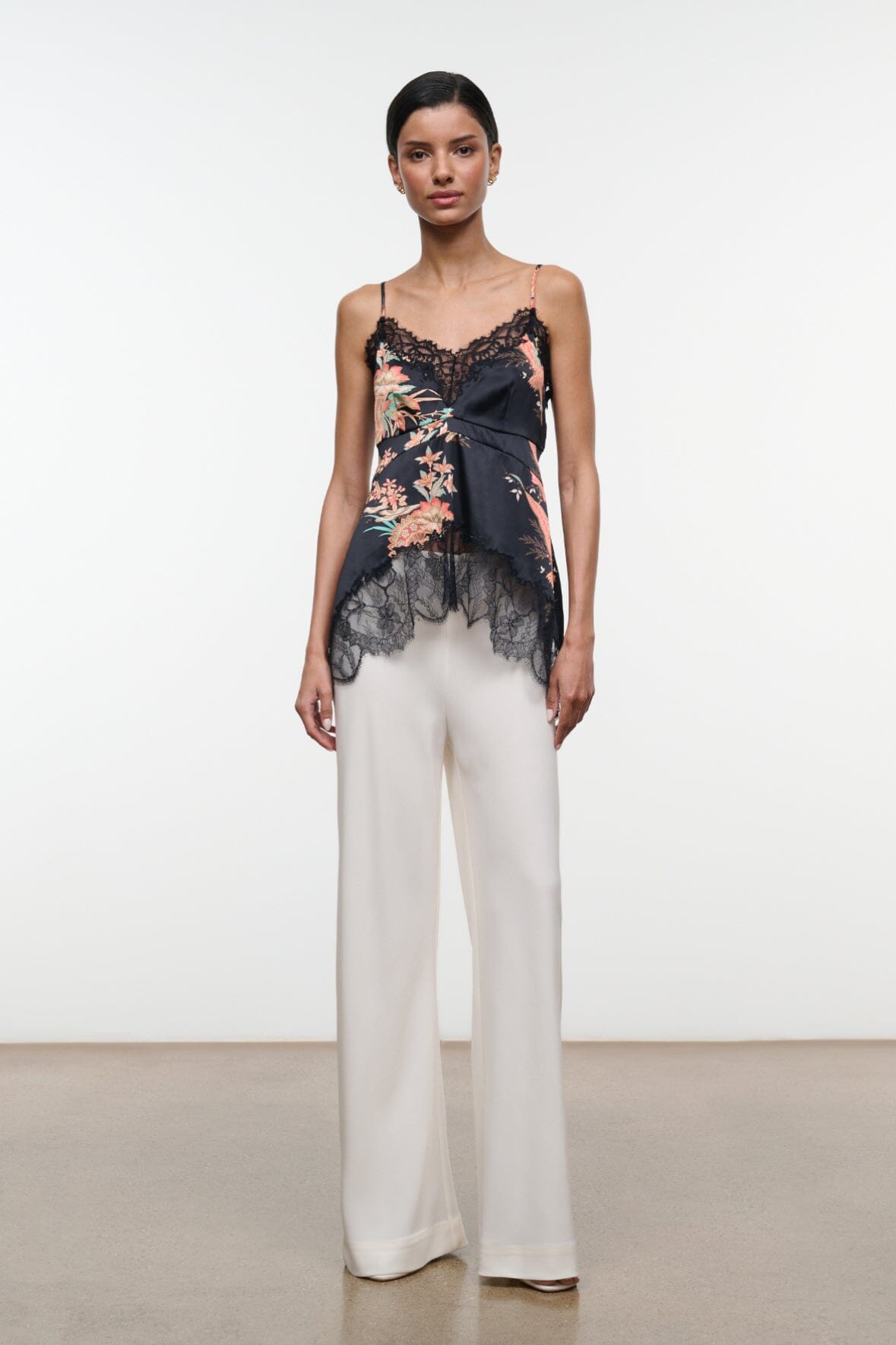 Lina Silk Top | Tapestry Noir — 2