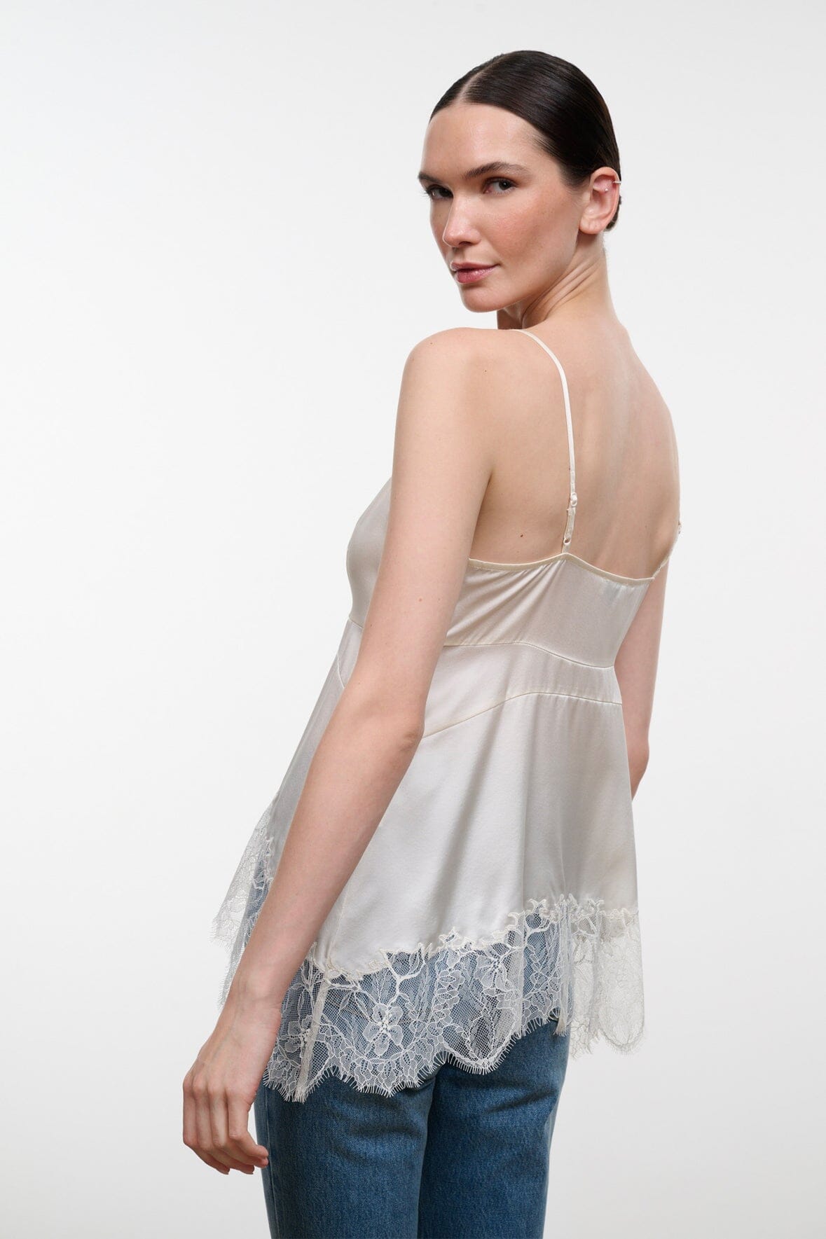 Lina Silk Top | Ivory — 3