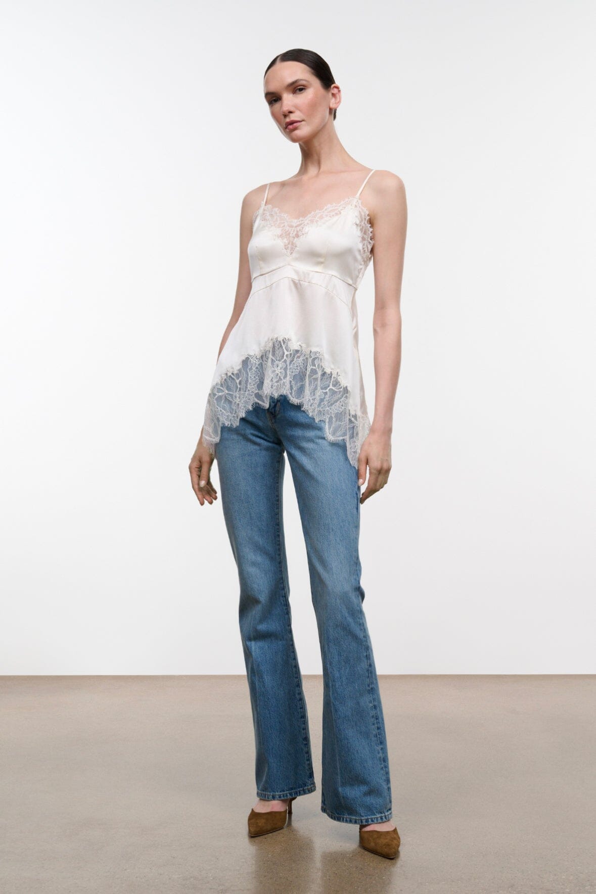 Lina Silk Top | Ivory — 2