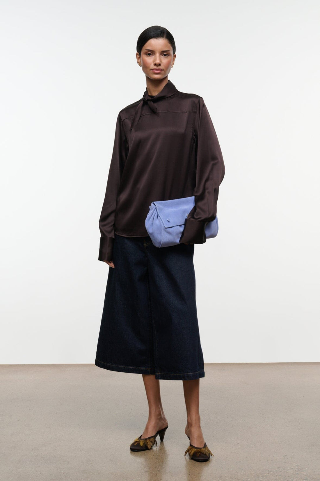 Rhodes Silk Top | Earth — 1
