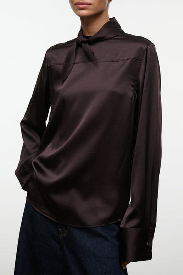 Rhodes Silk Top | Earth — 1
