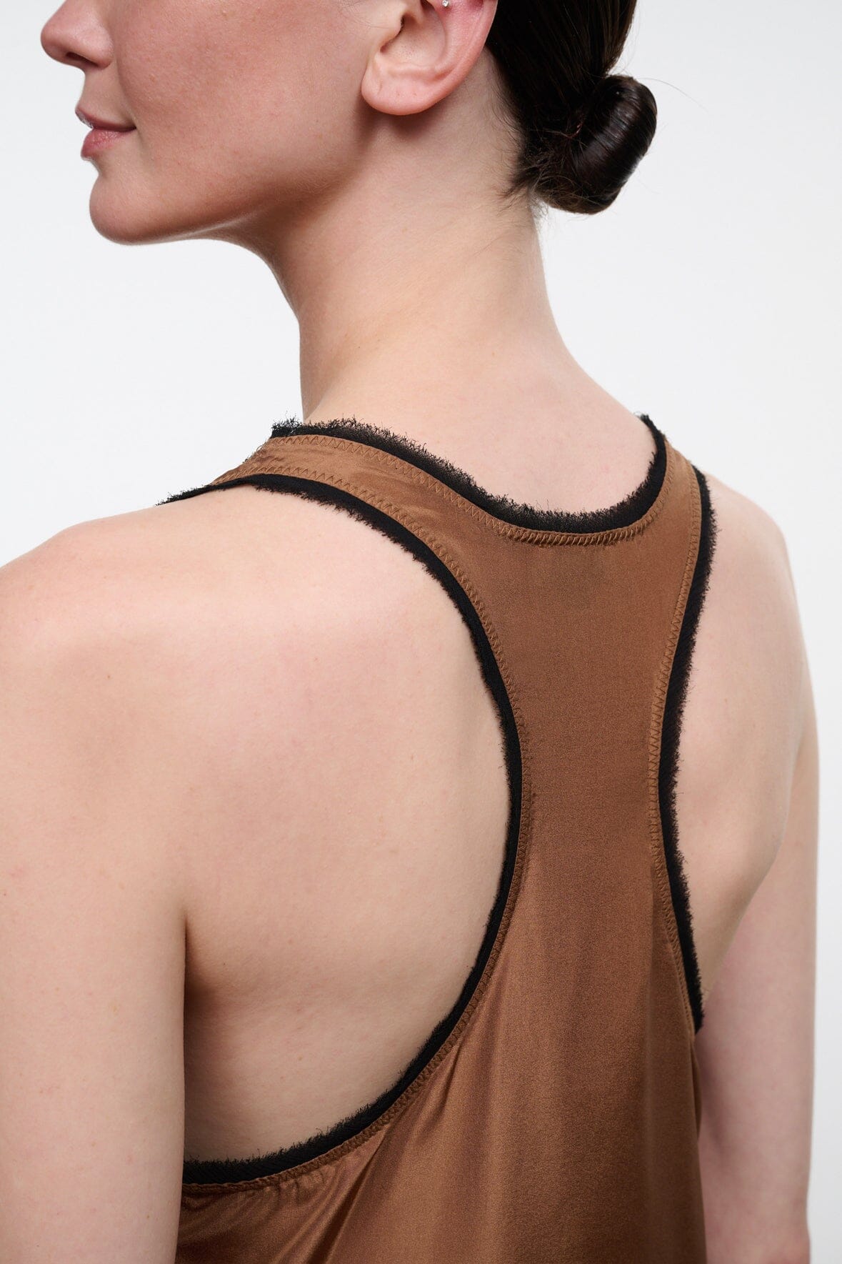 Lynelle Silk Tank | Cigar — 4