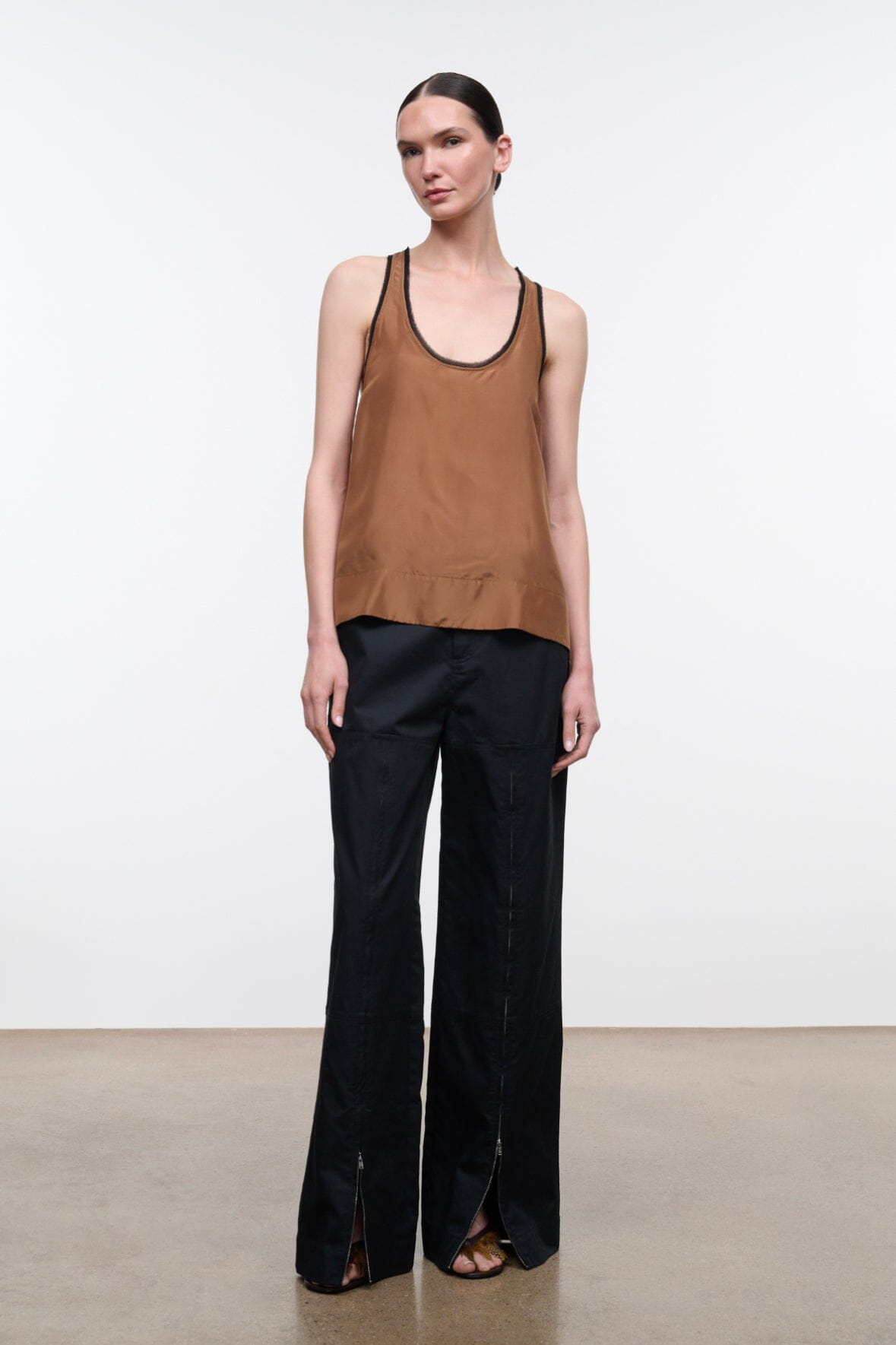 Lynelle Silk Tank | Cigar — 5
