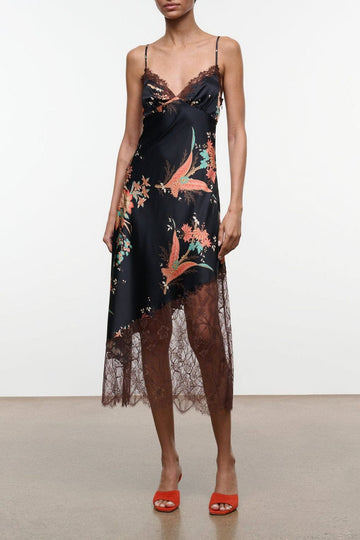 Lara Silk Dress | Tapestry Noir — 1