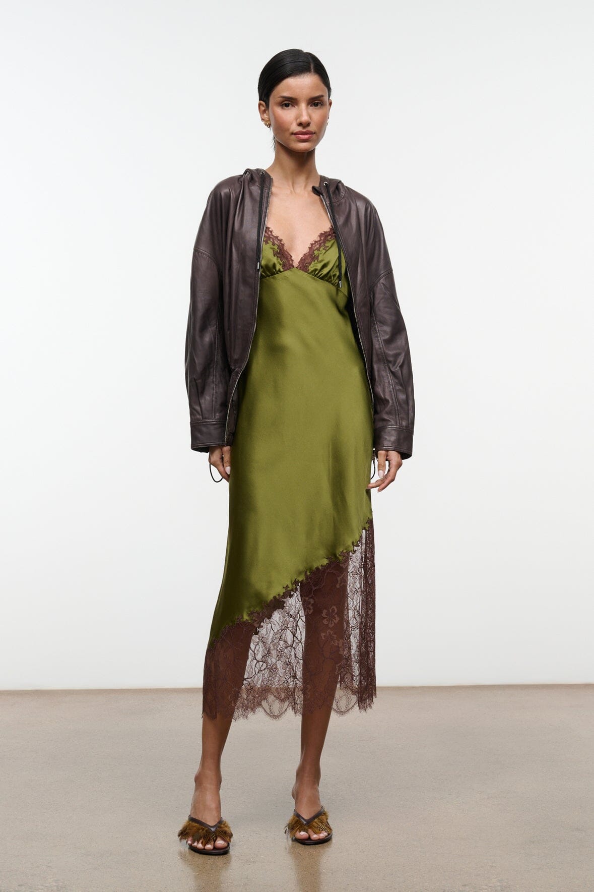 Lara Silk Dress | Pear — 5