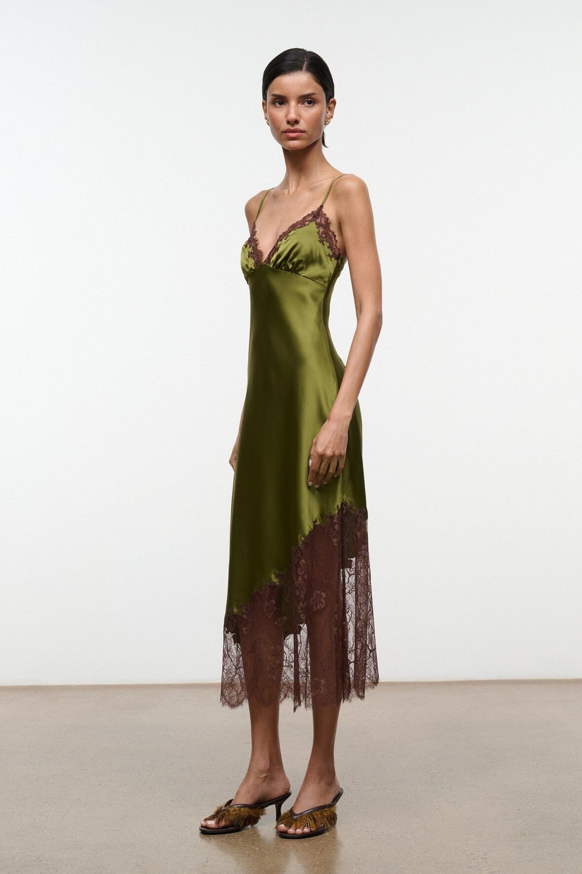 Lara Silk Dress | Pear — 3