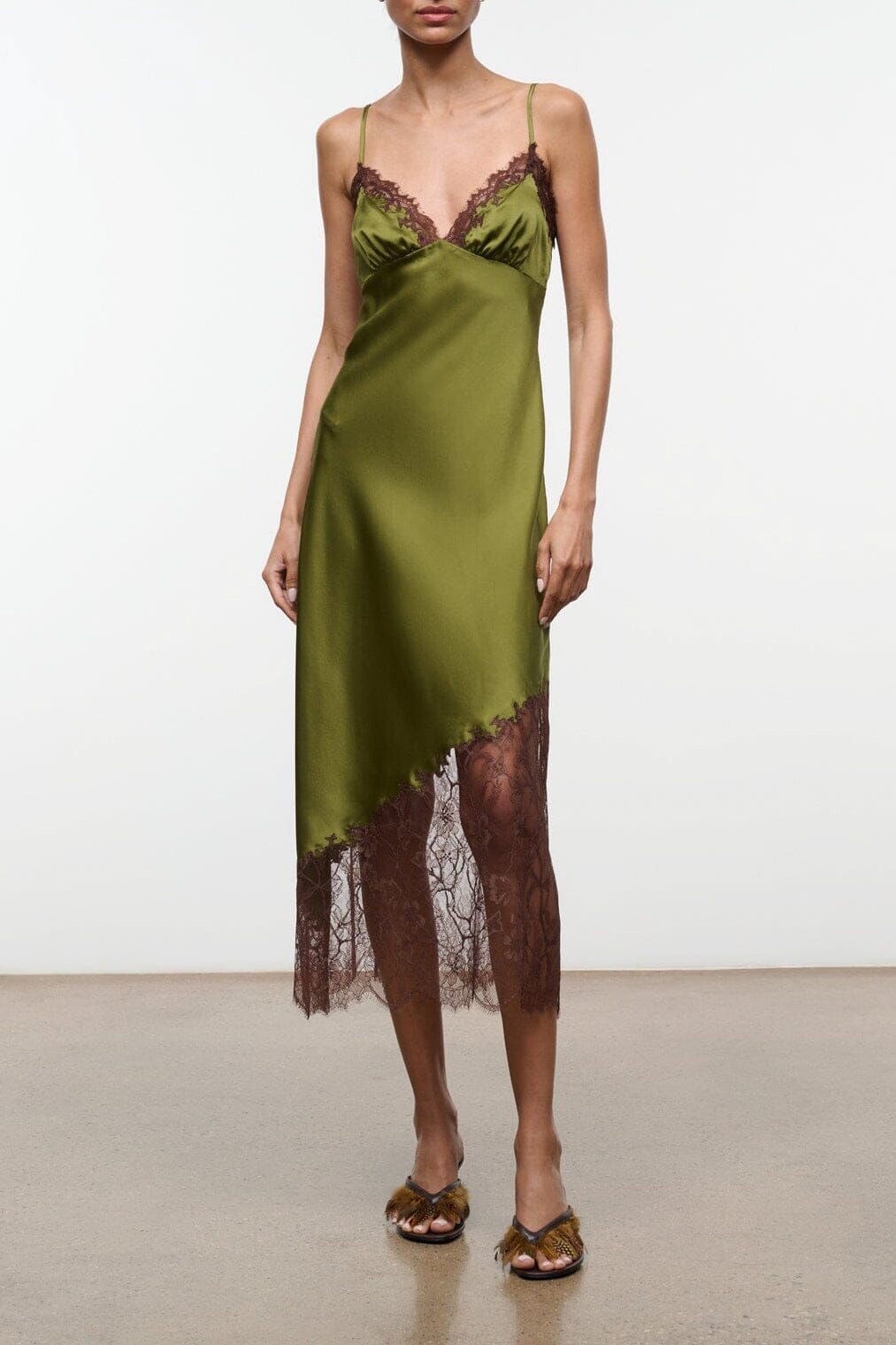 Lara Silk Dress | Pear — 1