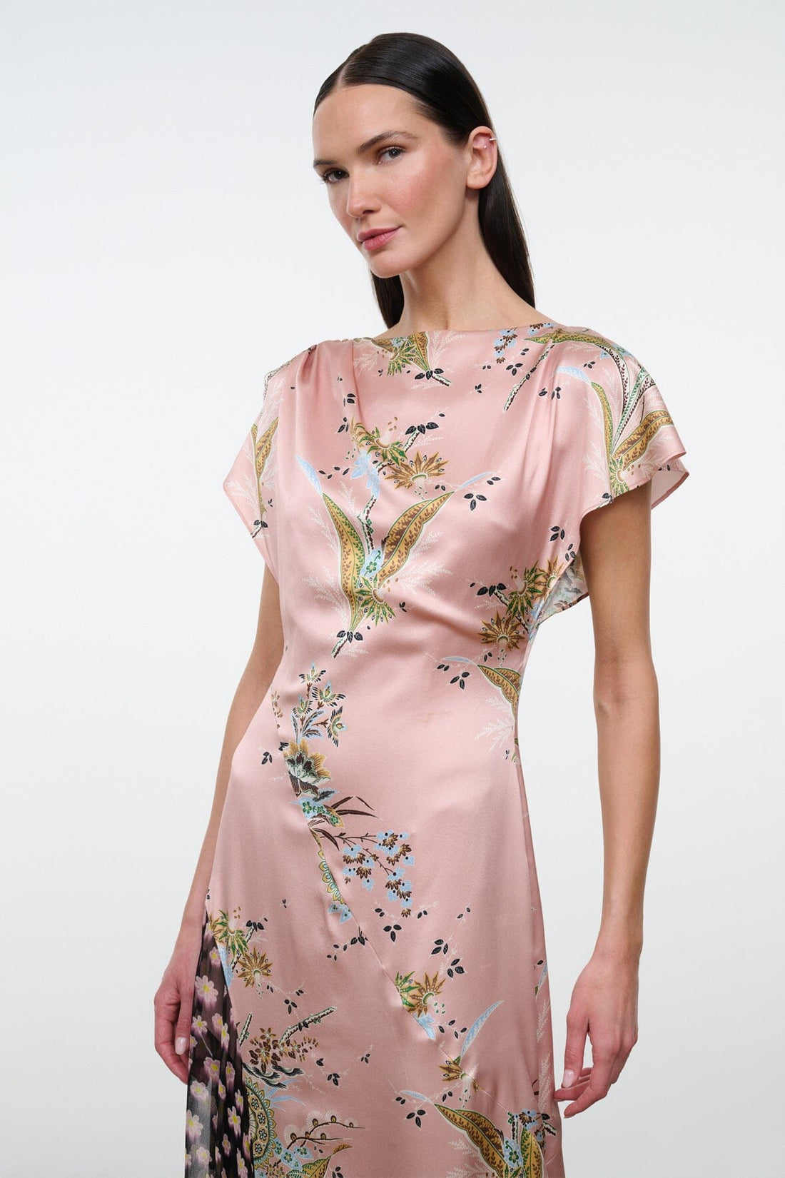 Fawn Silk Dress | Tapestry Rose Multi — 1