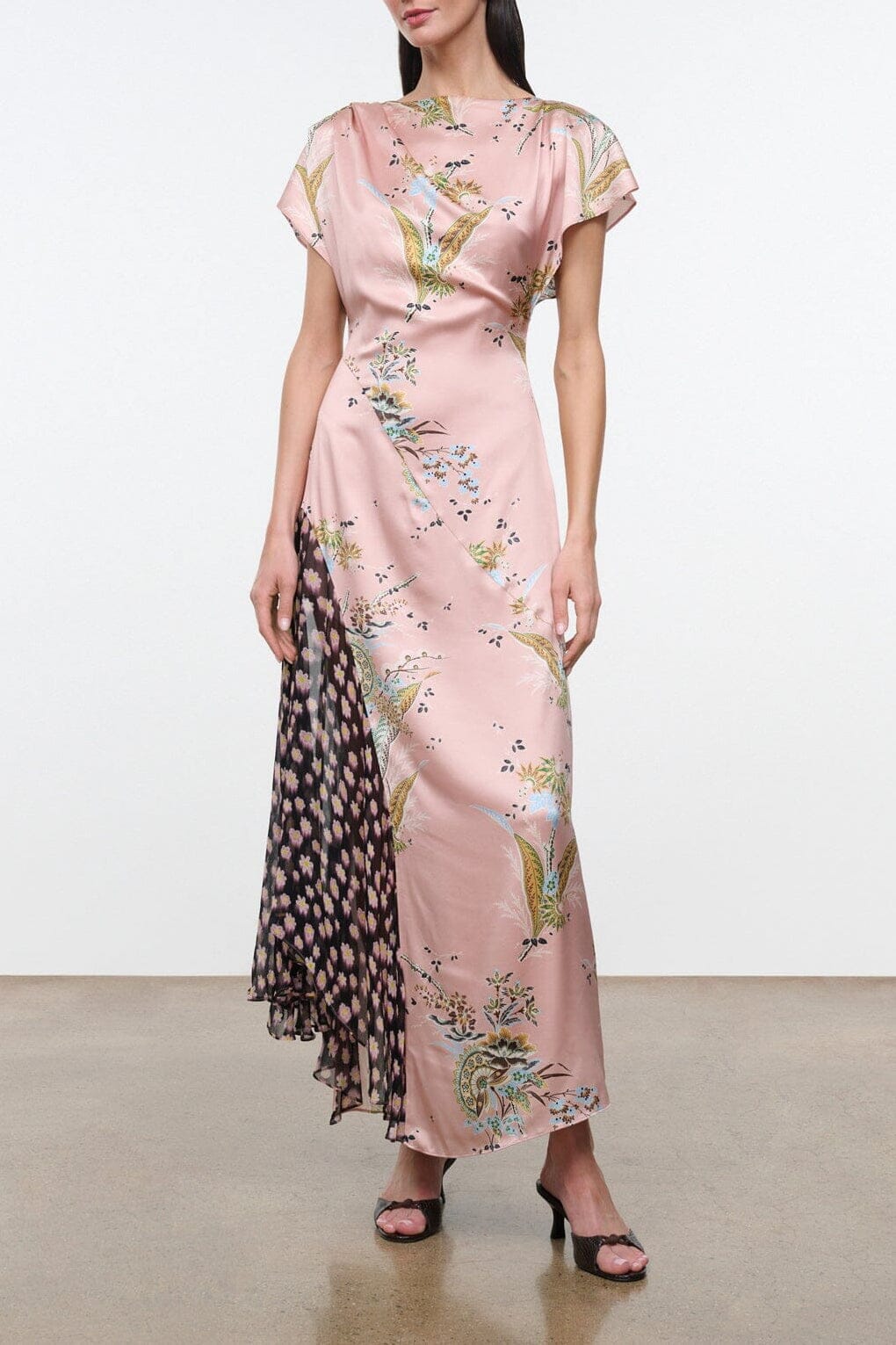 Fawn Silk Dress | Tapestry Rose Multi — 1