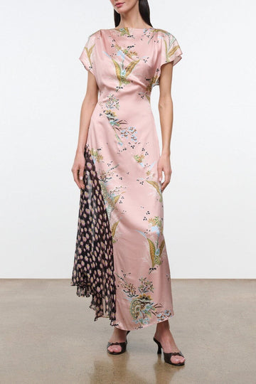 Fawn Silk Dress | Tapestry Rose Multi — 1