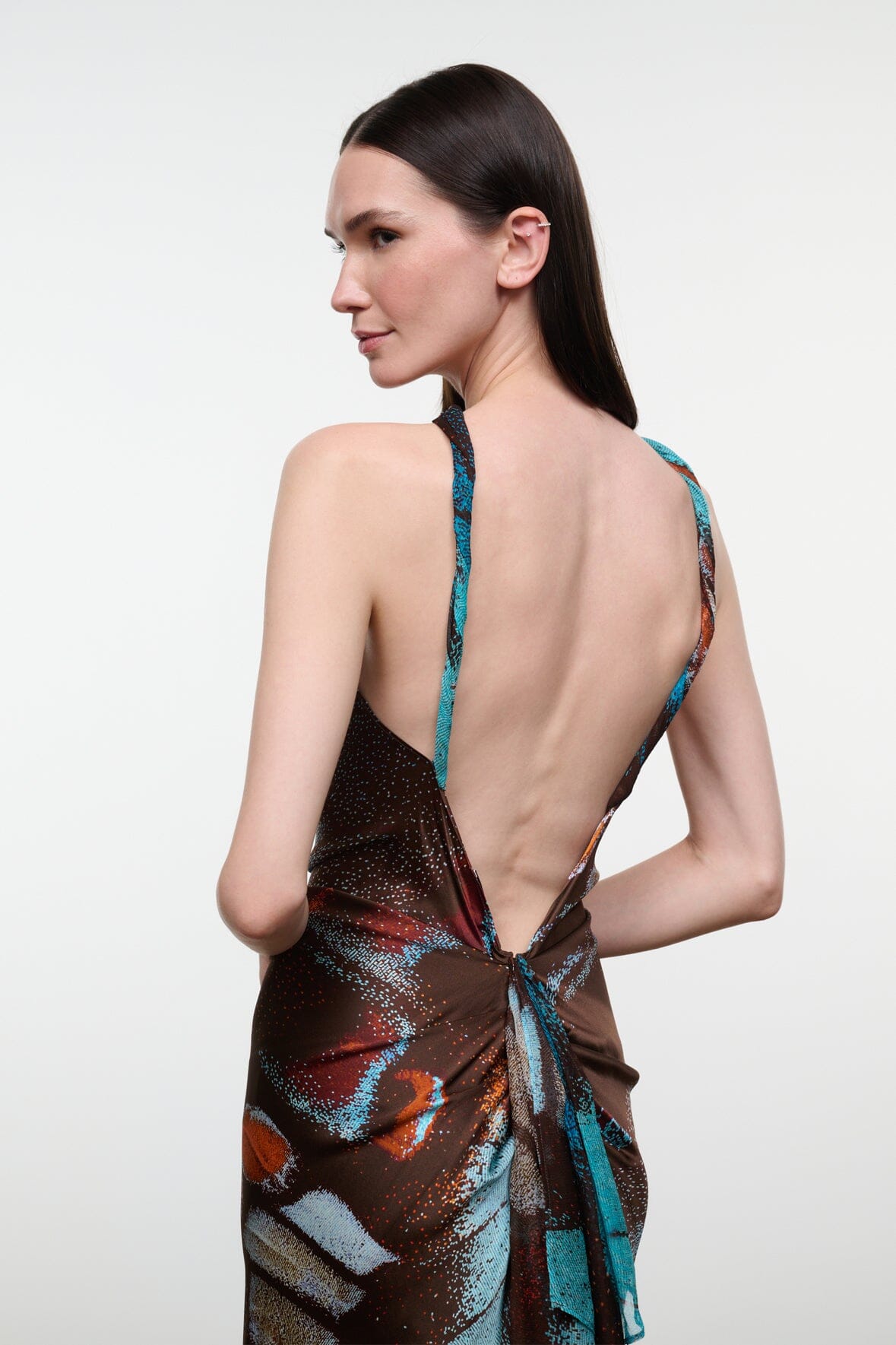 Charli Silk Dress | Butterfly Sky — 2