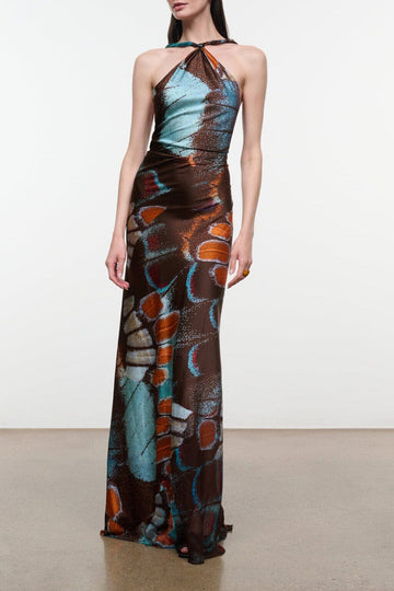 Charli Silk Dress | Butterfly Sky — 1