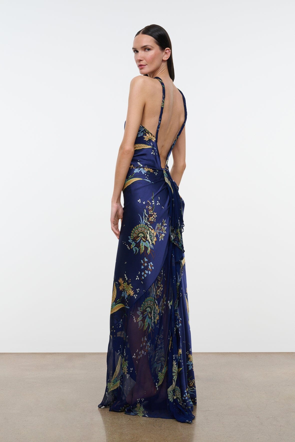 Charli Silk Dress | Tapestry Midnight — 6