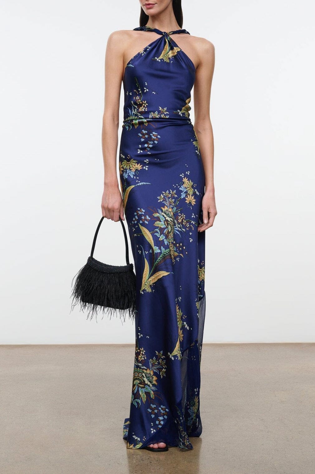 Charli Silk Dress | Tapestry Midnight — 1