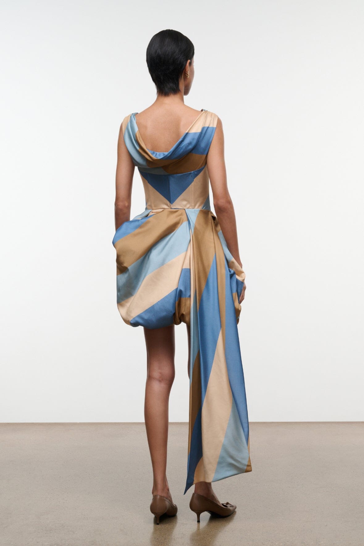 Fabianne Silk Mini Dress | Desert Stripe — 4