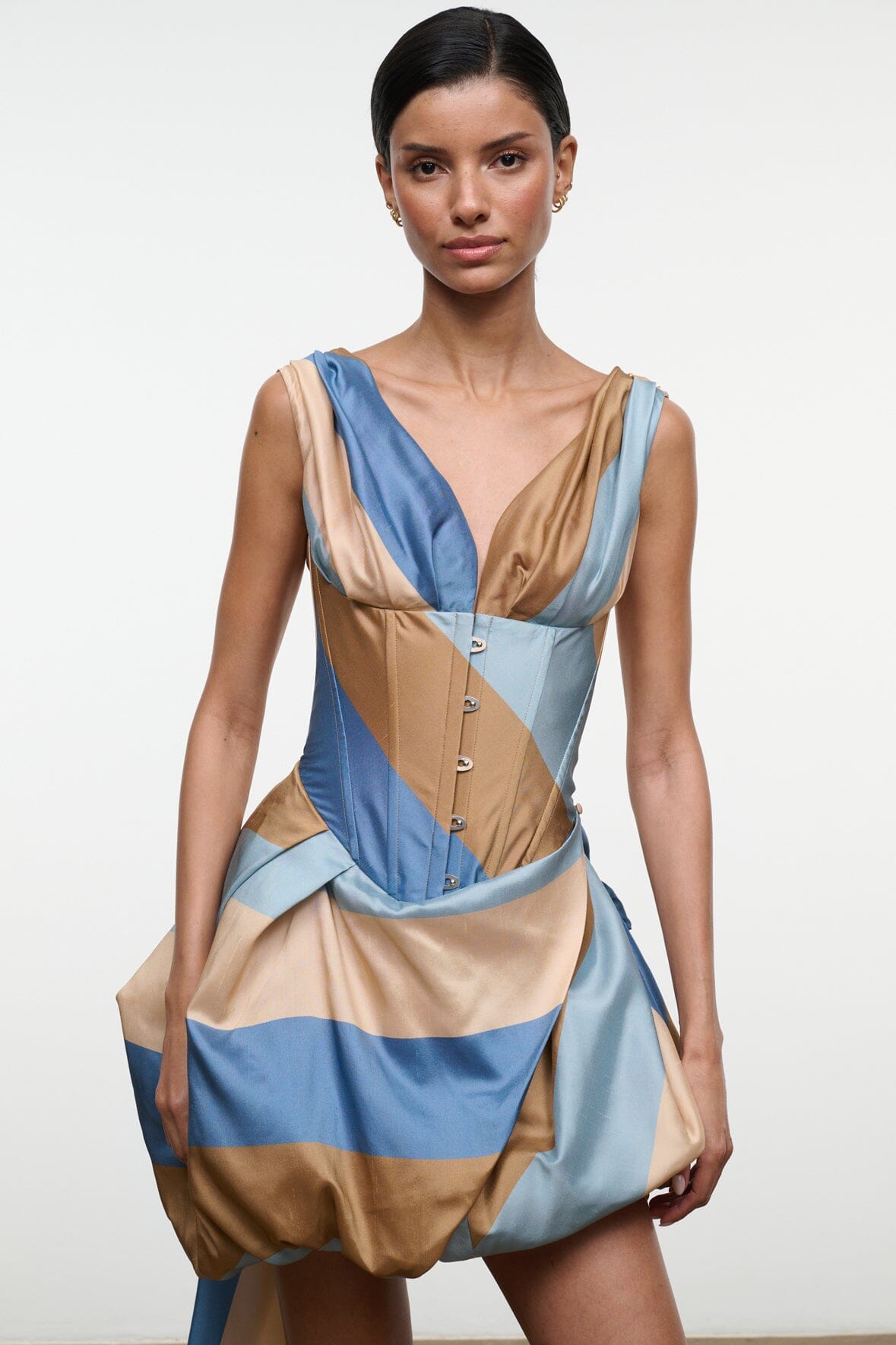Fabianne Silk Mini Dress | Desert Stripe — 5