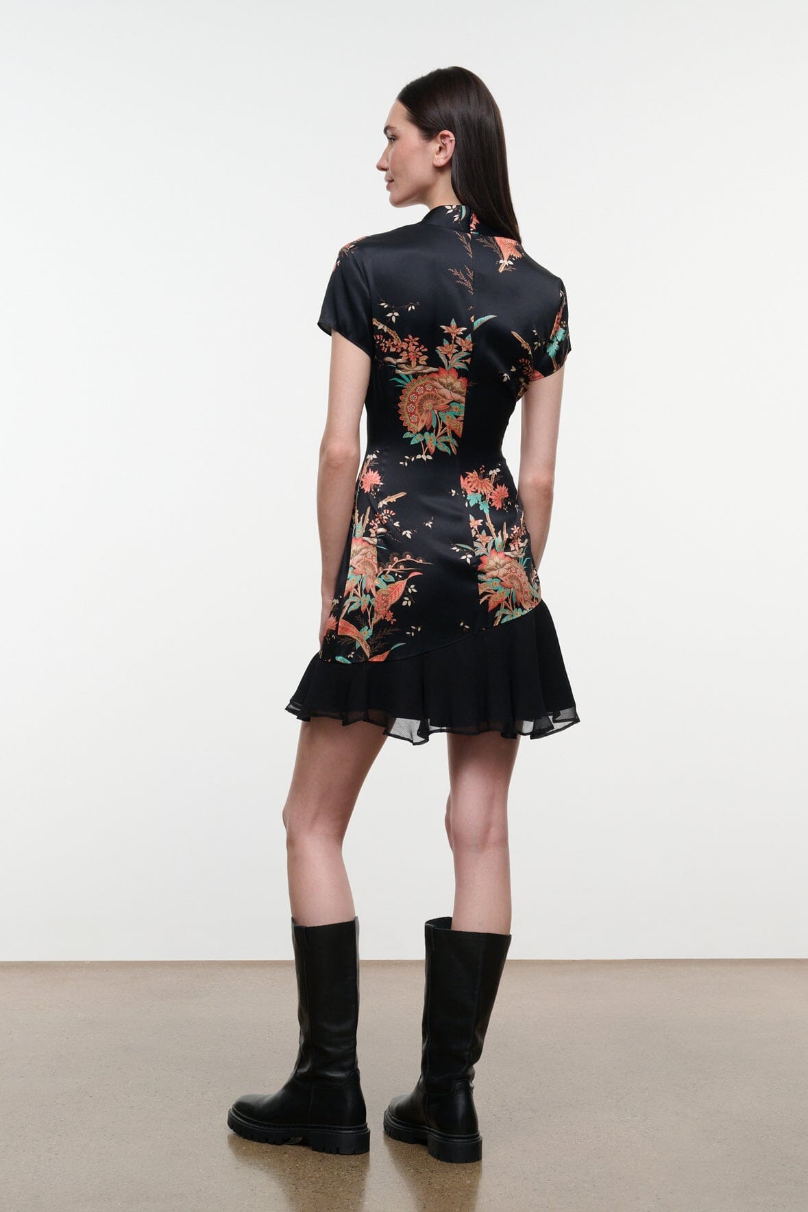 Rae Silk Dress | Tapestry Noir — 6