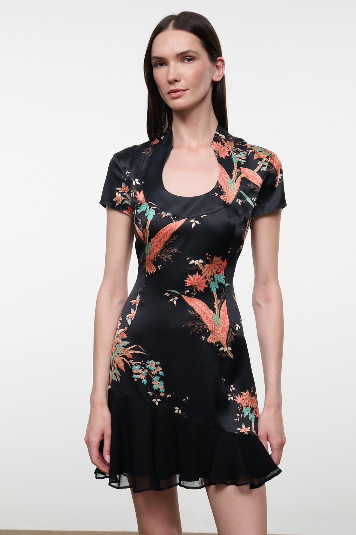 Rae Silk Dress | Tapestry Noir — 4