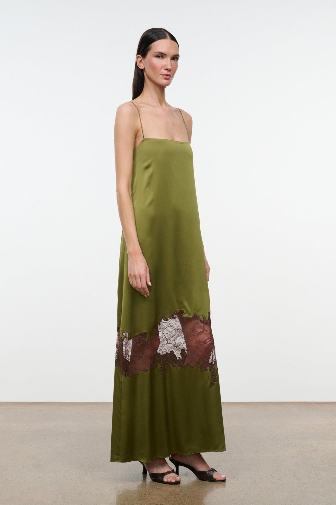 Delfina Silk Dress | Pear — 2