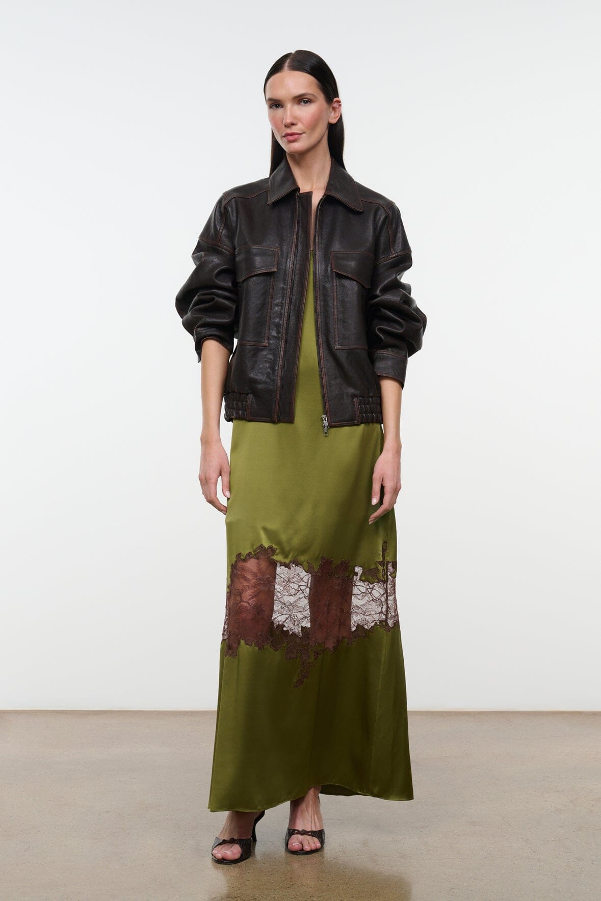 Delfina Silk Dress | Pear — 7