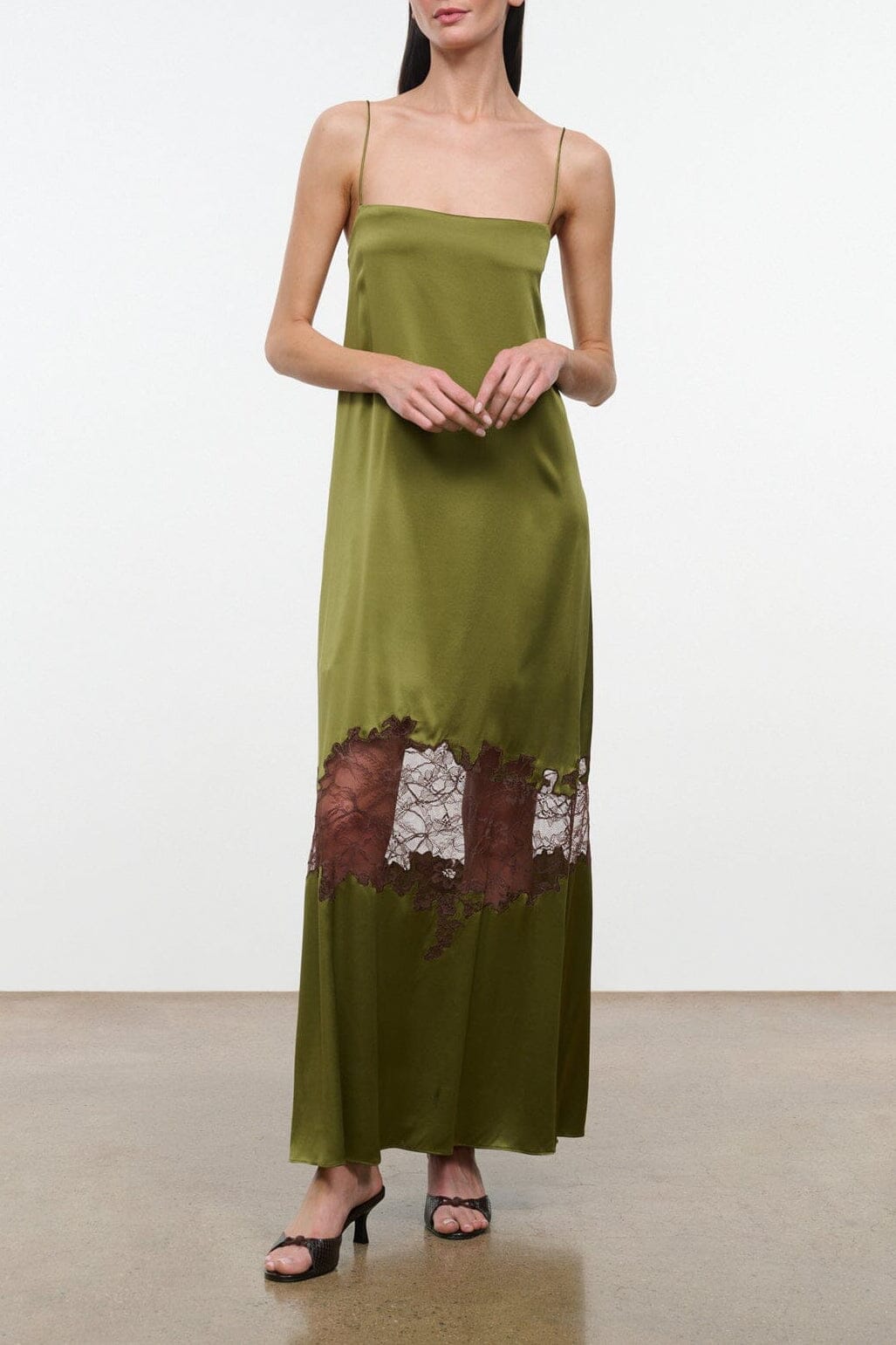Delfina Silk Dress | Pear — 1
