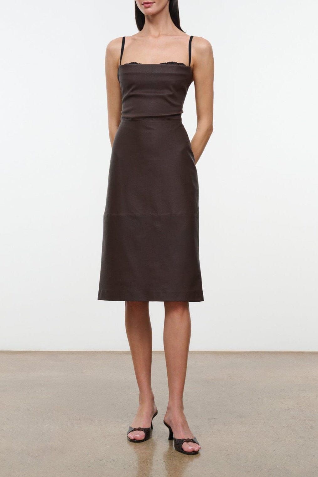 Evangeline Leather Dress | Earth — 1