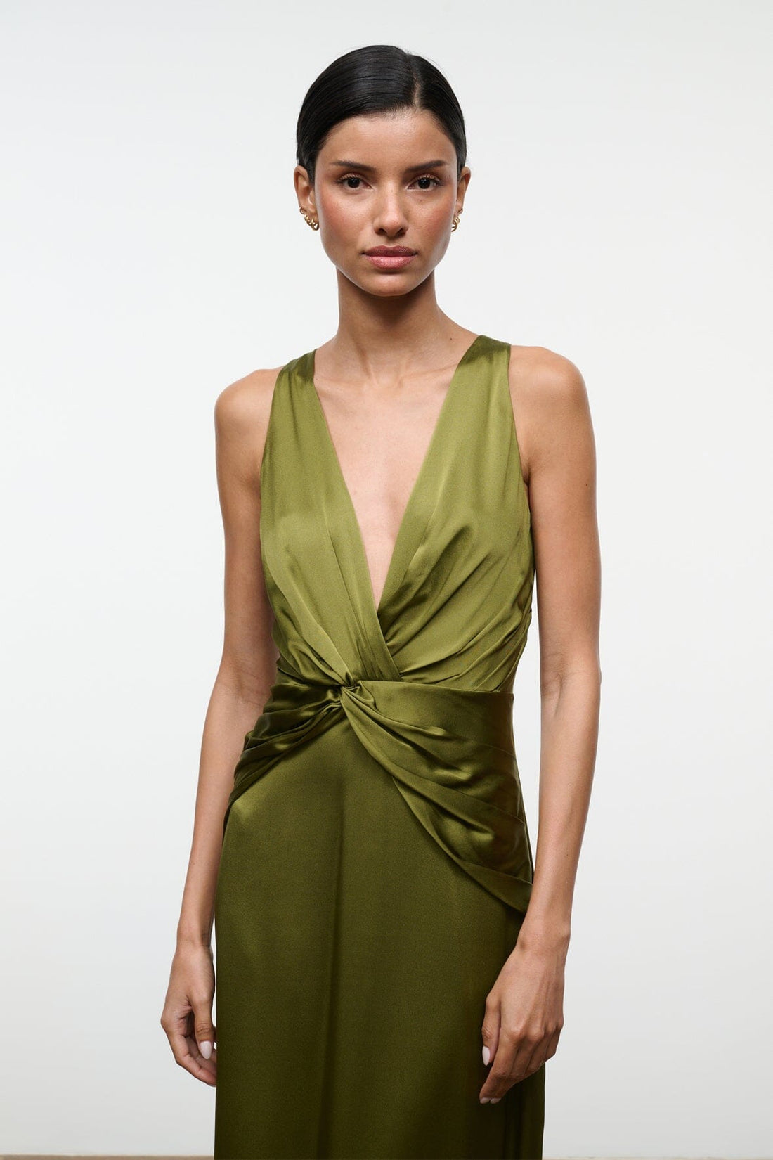 Selene Silk Dress | Pear — 1