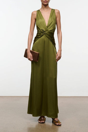 Selene Silk Dress | Pear — 1