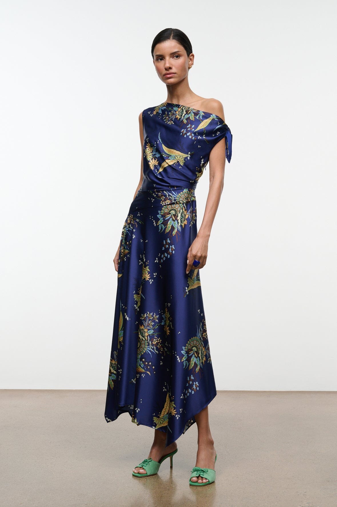 Portia Silk Dress | Tapestry Midnight — 3