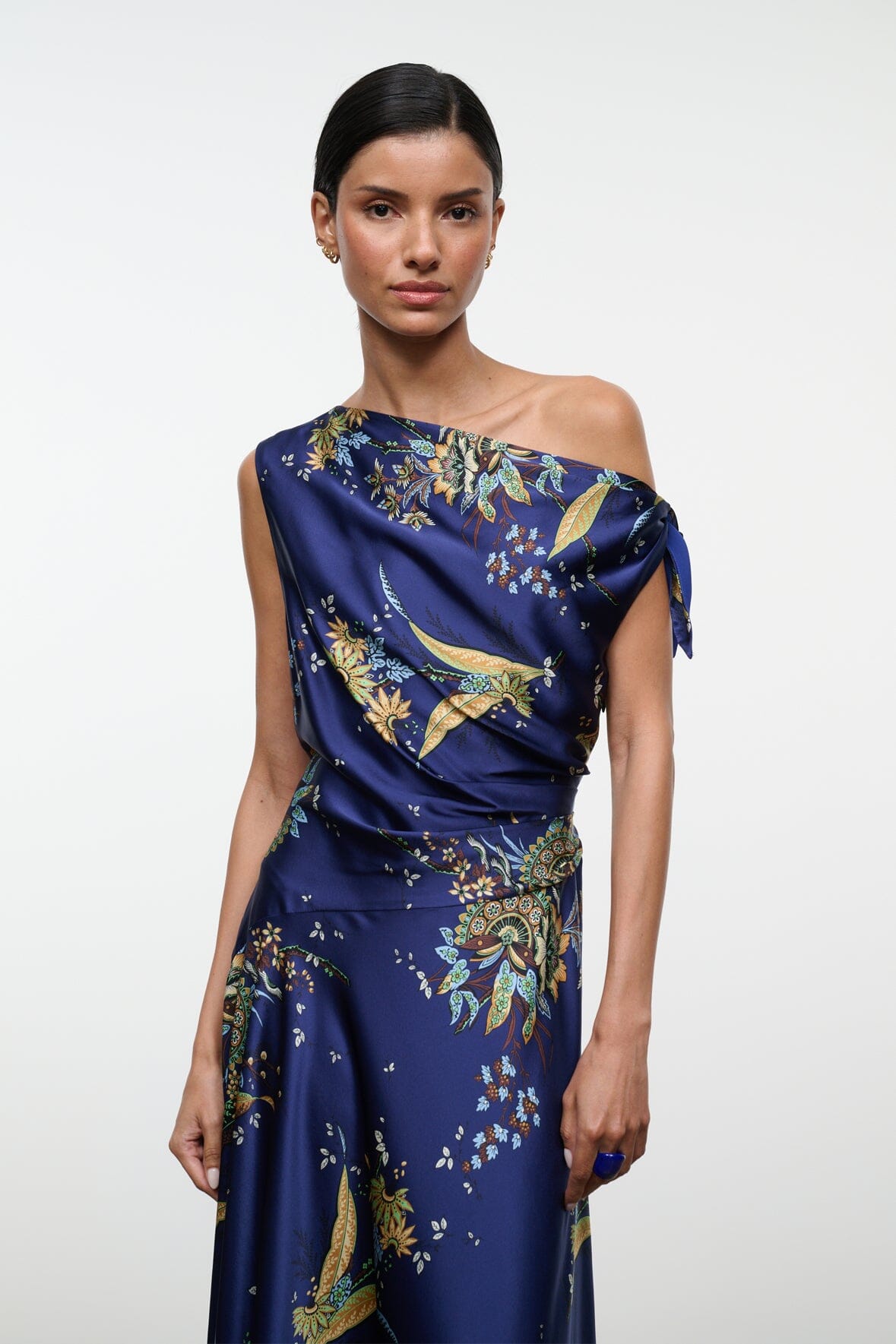 Portia Silk Dress | Tapestry Midnight — 2