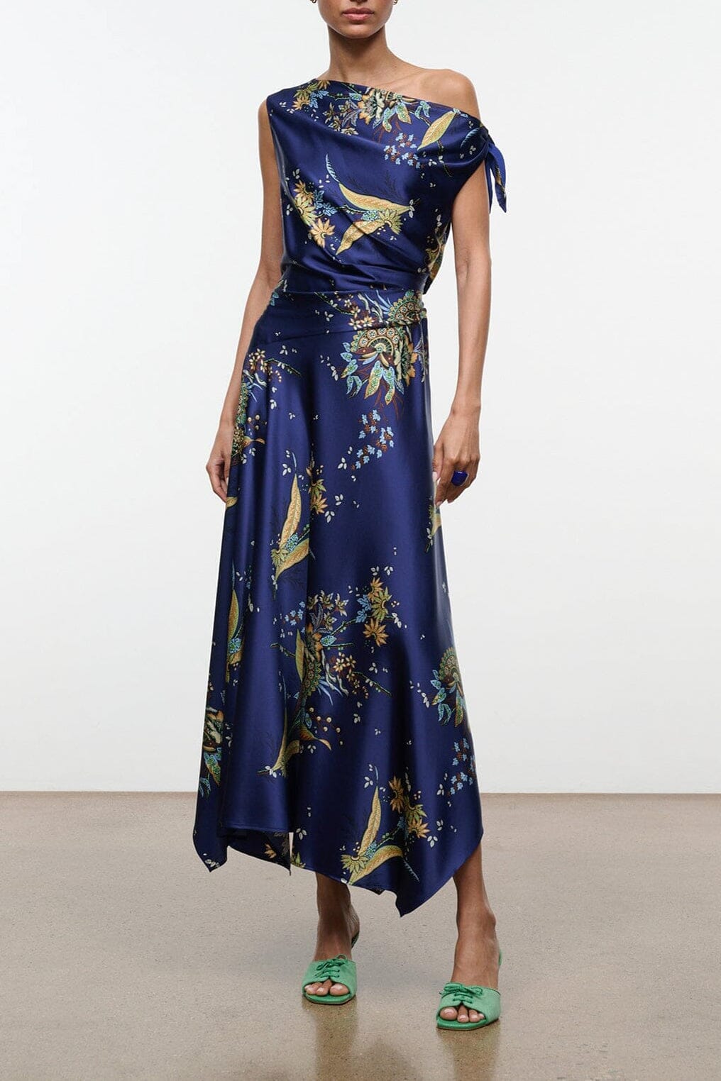 Portia Silk Dress | Tapestry Midnight — 1