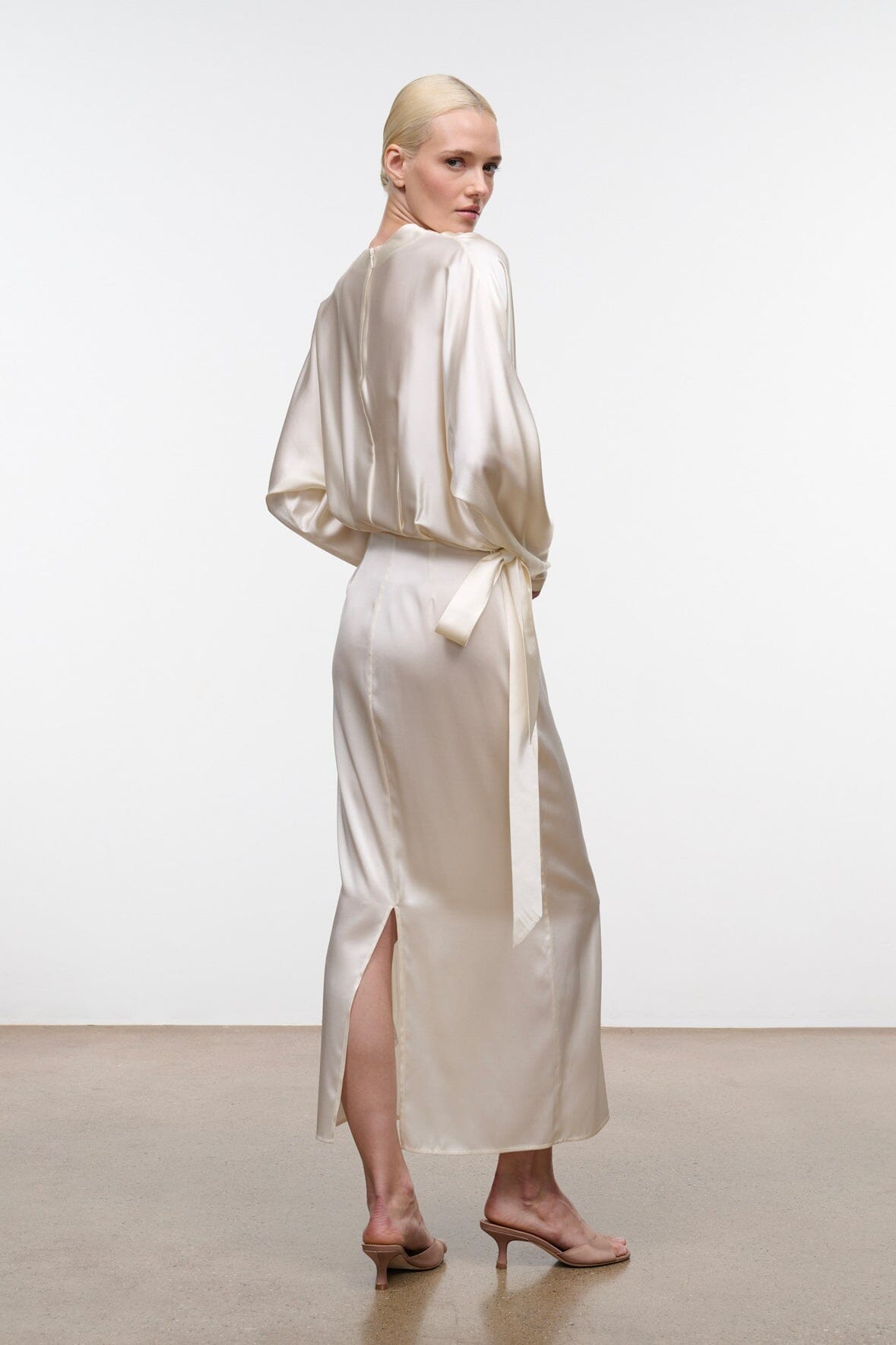 Phoebe Silk Dress | Ivory — 3