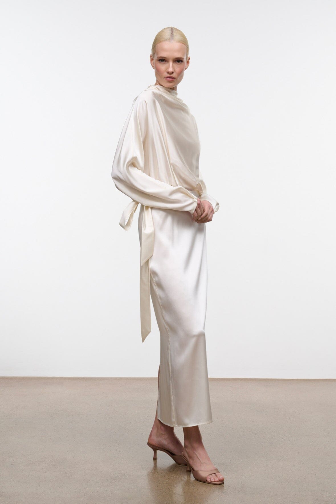 Phoebe Silk Dress | Ivory — 4