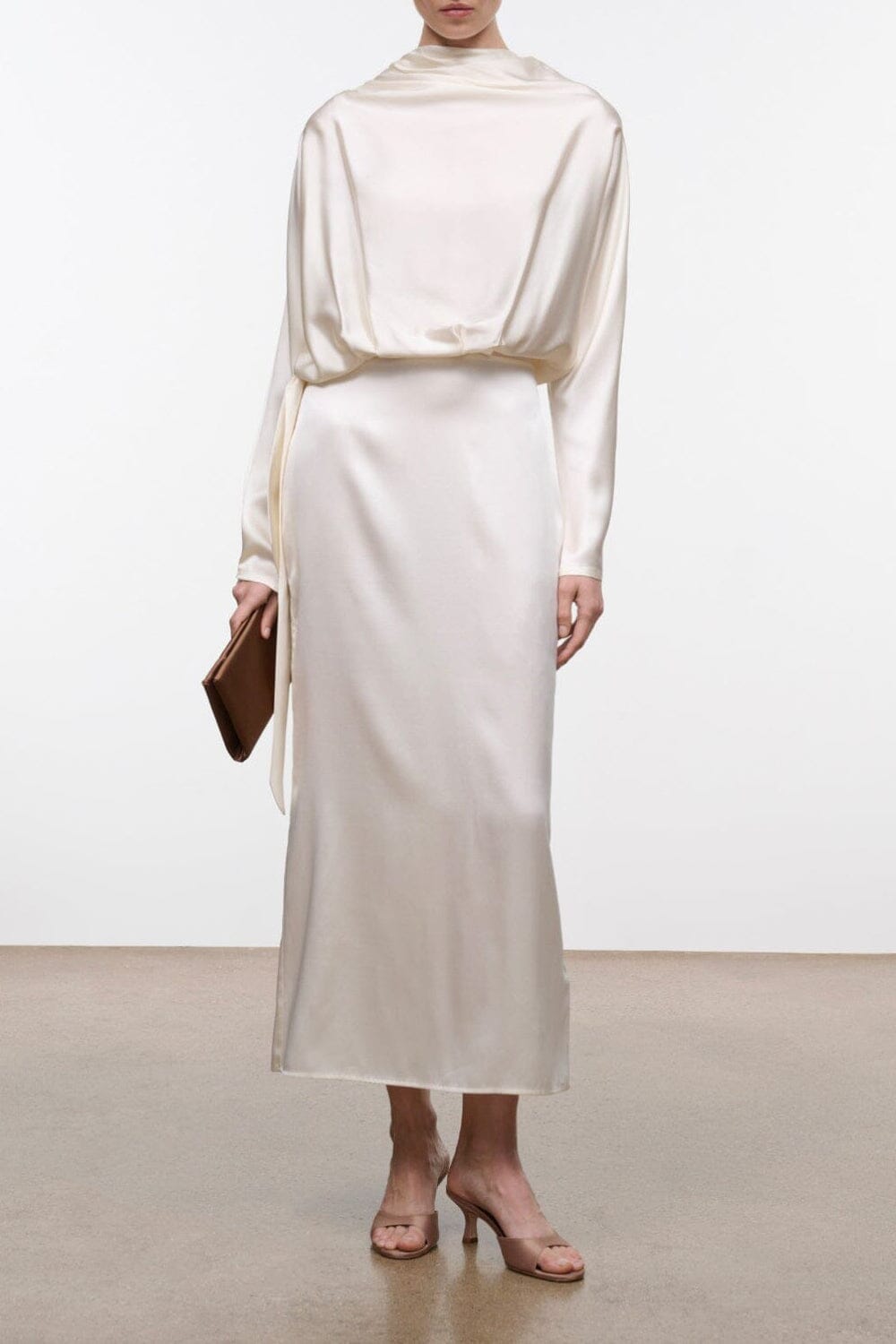 Phoebe Silk Dress | Ivory — 1