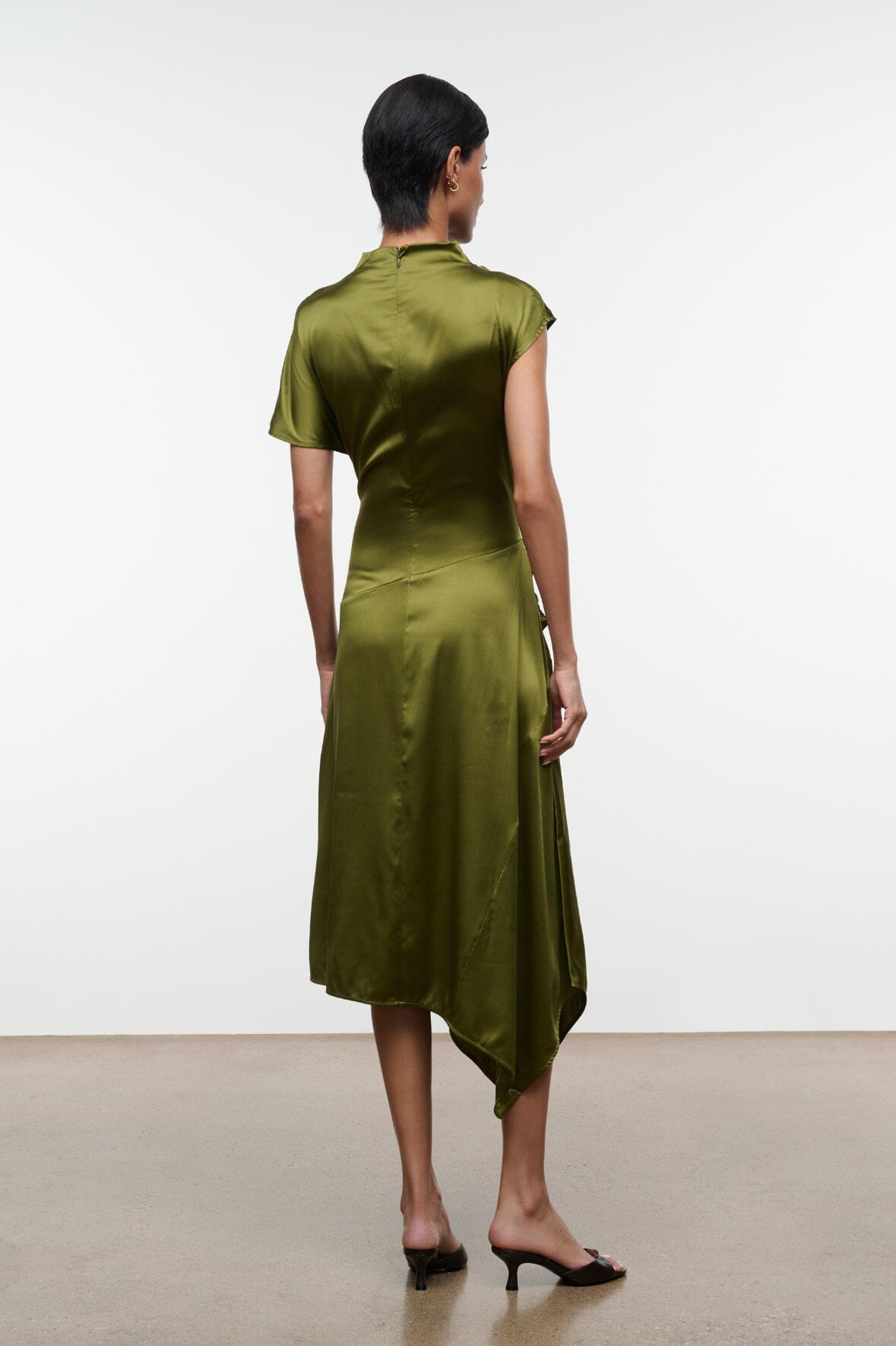 Davina Silk Dress | Pear — 4