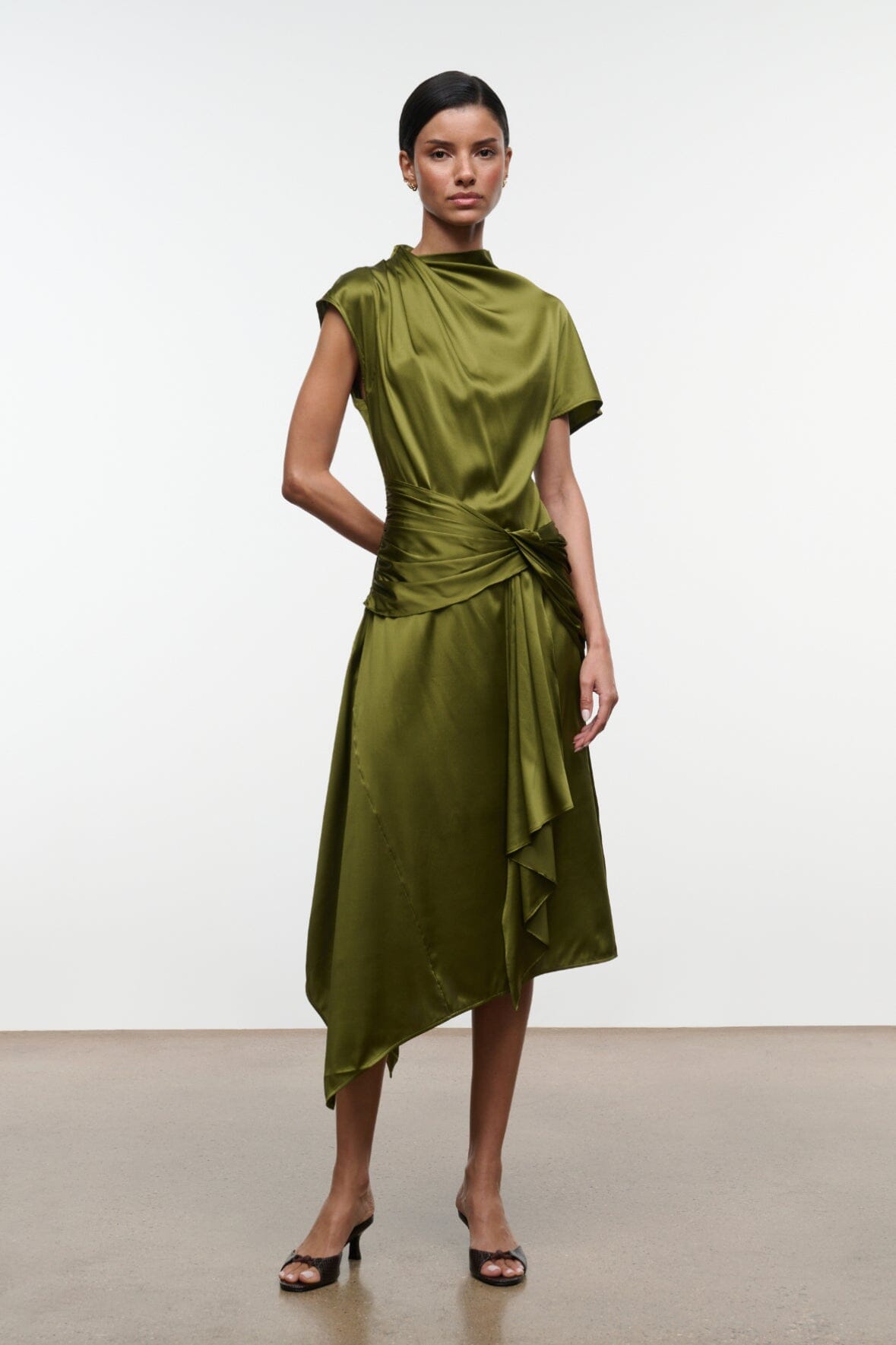 Davina Silk Dress | Pear — 5