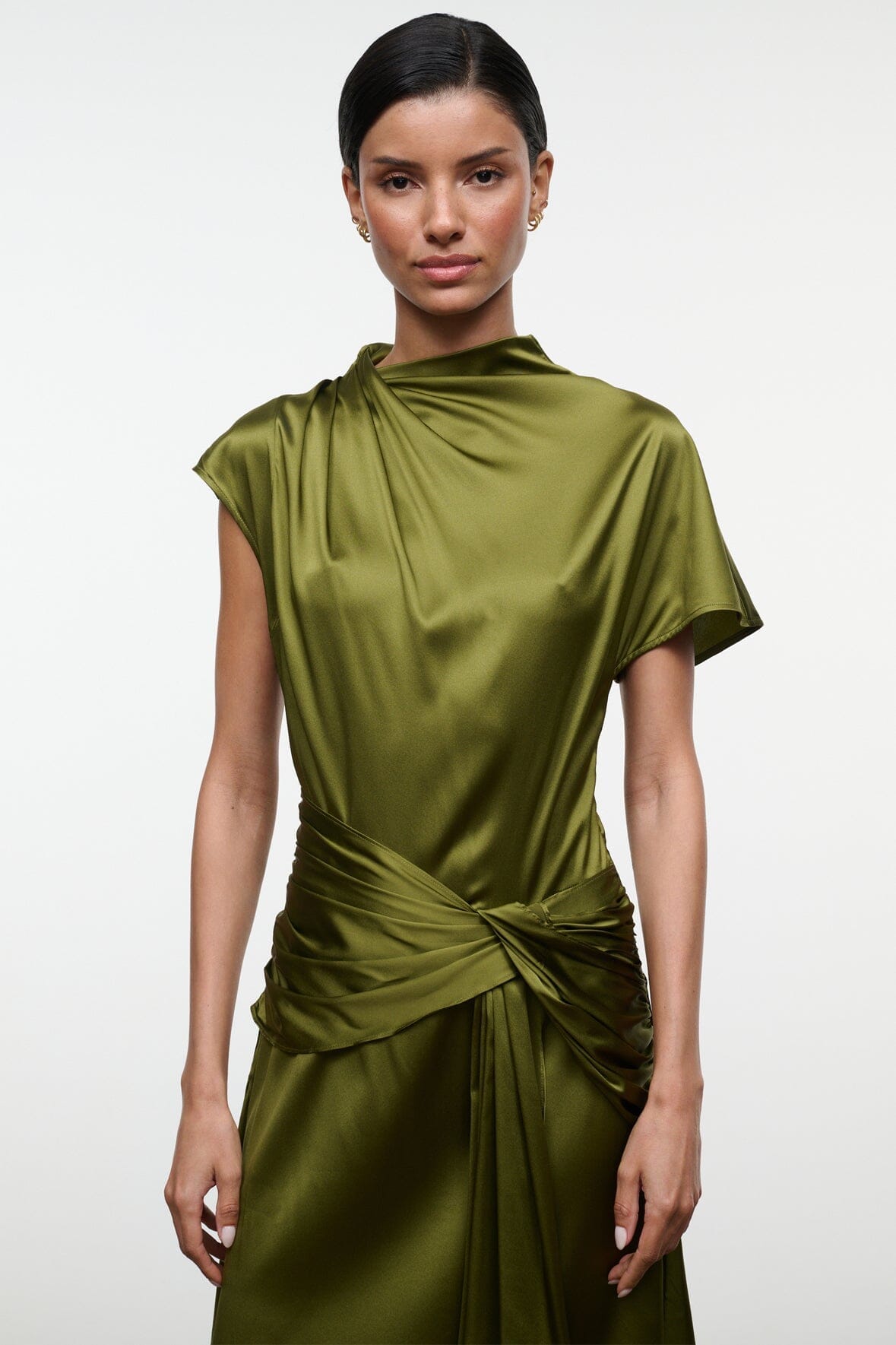 Davina Silk Dress | Pear — 2
