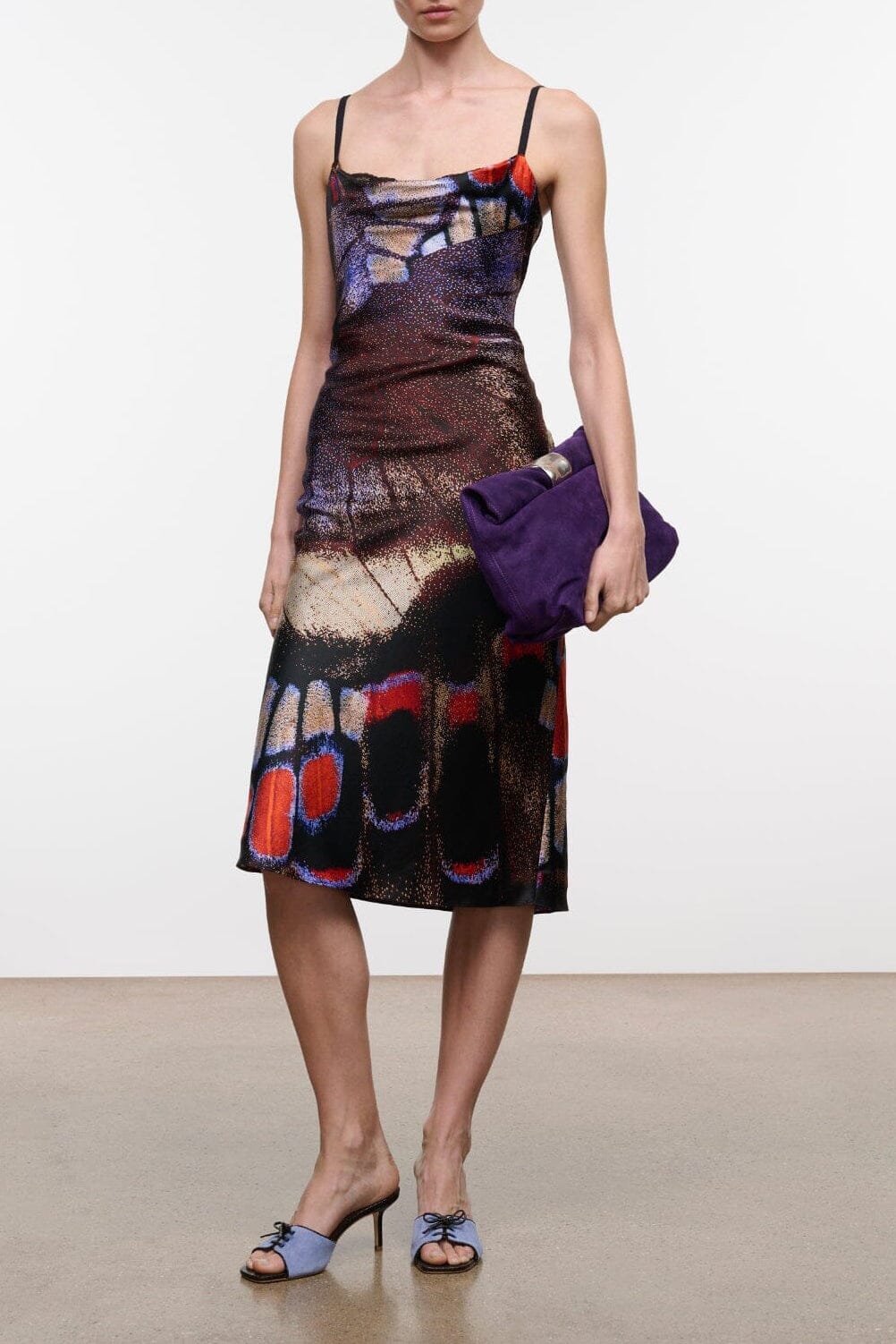 Evangeline Silk Dress | Butterfly Fuchsia — 1