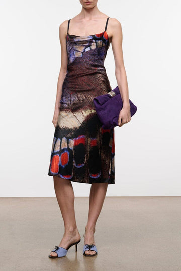 Evangeline Silk Dress | Butterfly Fuchsia — 1