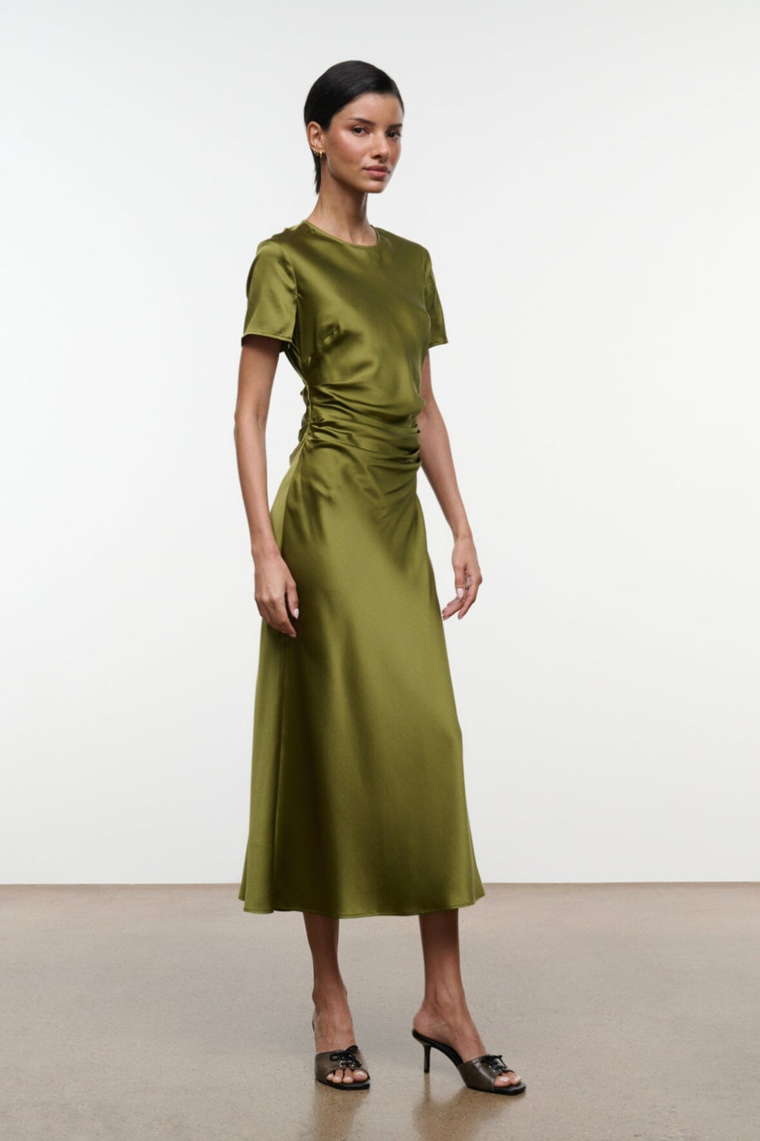 Marcel Silk Dress | Pear — 1