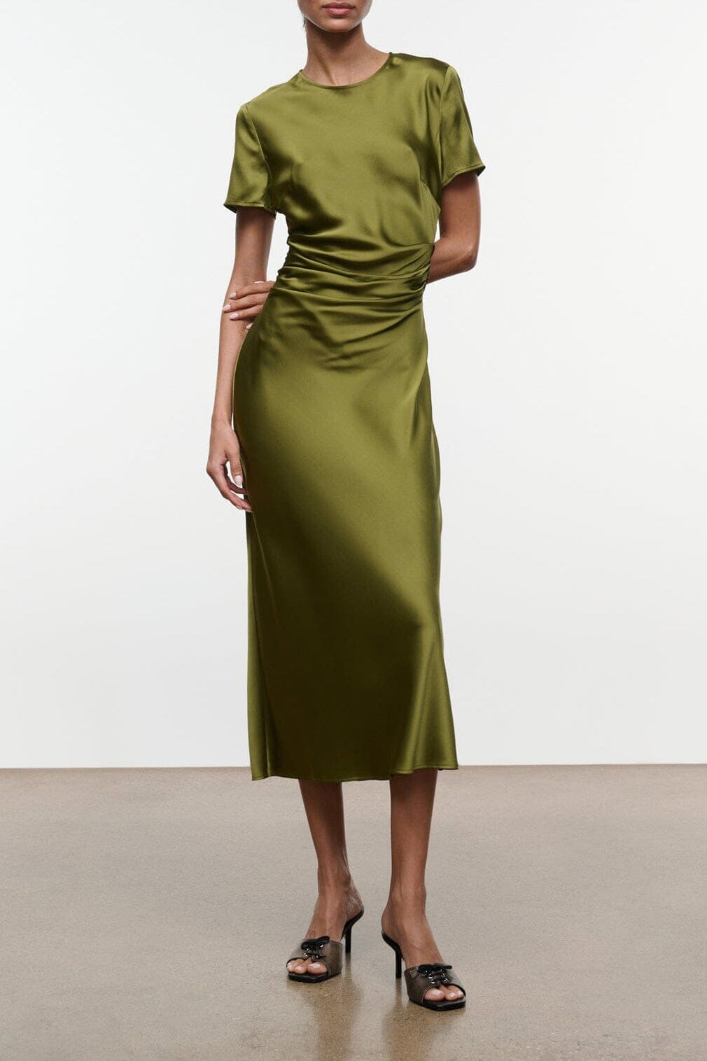 Marcel Silk Dress | Pear — 1
